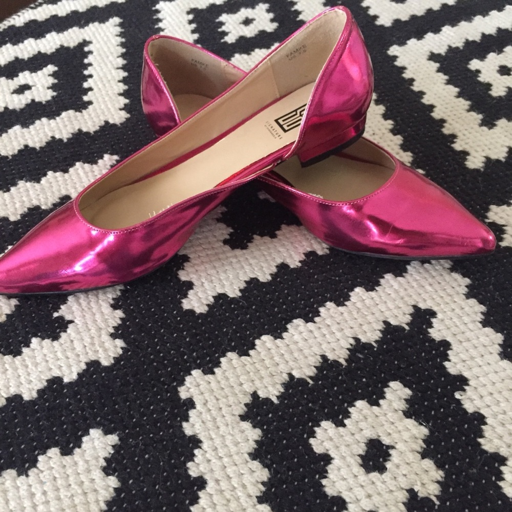 ShoeDazzle Signature metallic pink d’orsay flats